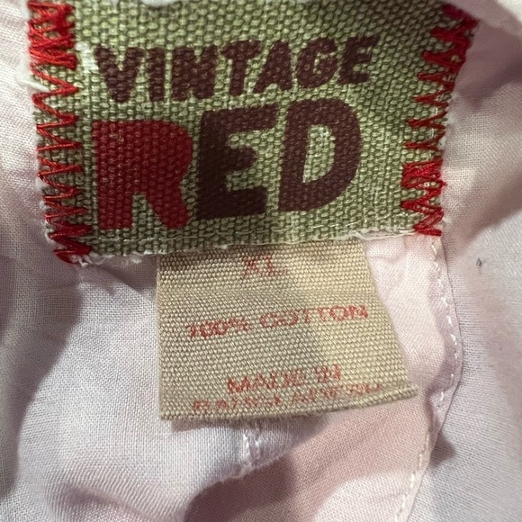 Vintage Red cotton button down size XL - Picture 5 of 6